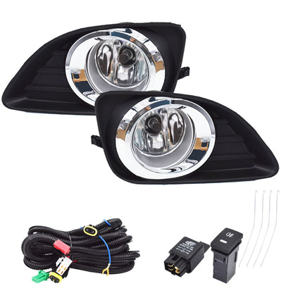 Projector Fog Lights Bumper Driving Lamps w/Switch Assembly Driver & Passenger Replacement for 2010-2011 Toyota Camry