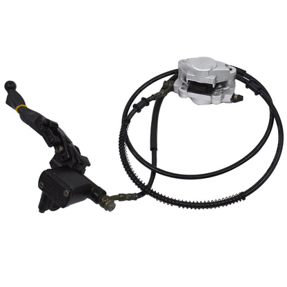 LABLT Motorcycle Hydraulic Rear Disc Brake Caliper Master Cylinder System w/ Pad Replacement for 150cc 250cc Quad Dirt Bike ATV