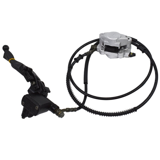 LABLT Motorcycle Hydraulic Rear Disc Brake Caliper Master Cylinder System w/ Pad Replacement for 150cc 250cc Quad Dirt Bike ATV