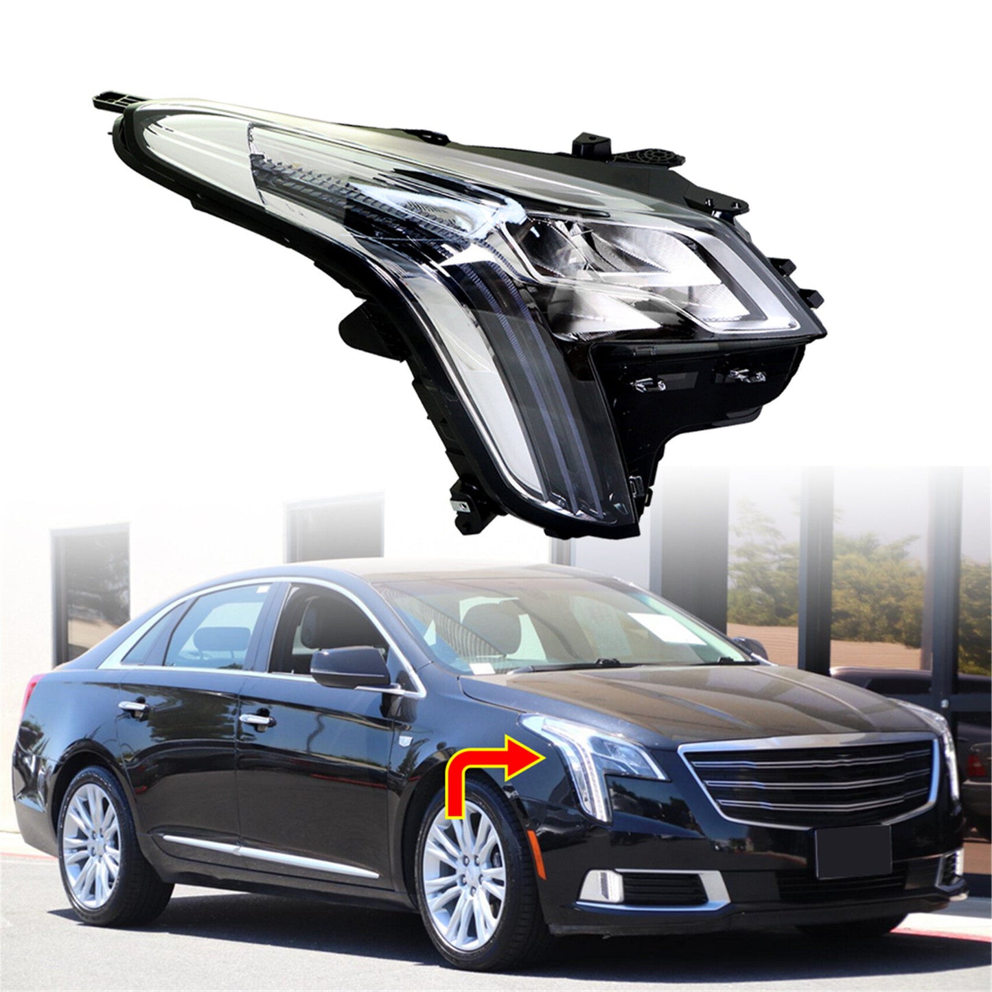 LABLT Headlight Assembly Replacement for 2018-2019 Cadillac XTS LED Projector Headlights Headlamp Right Passenger Side