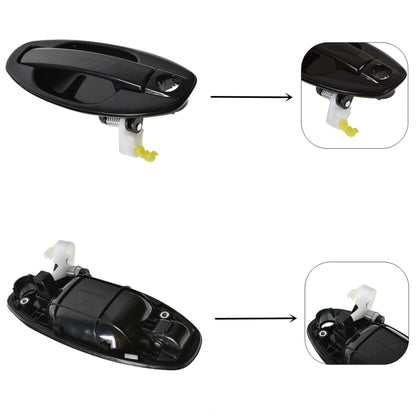 LABLT 4Pcs Front Rear Driver Passenger Side Exterior Door Handle Replacement for Hyundai Santa Fe 2001 2002 2003 2004 2005 2006