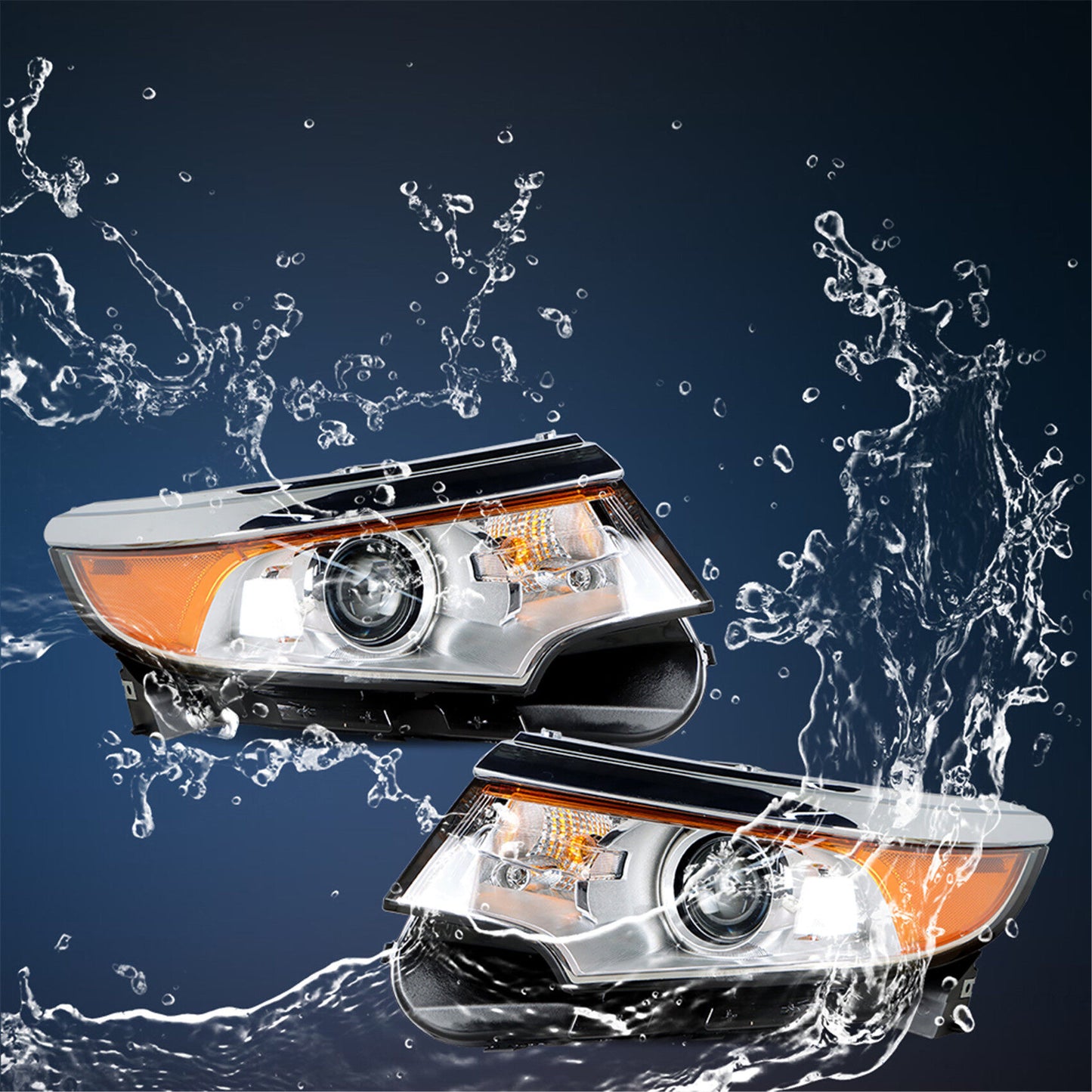 LABLT Headlights Front Head Lamps Replacement for 2011-2014 Edge Headlamps Projector Headlights Pair Left and Right Side