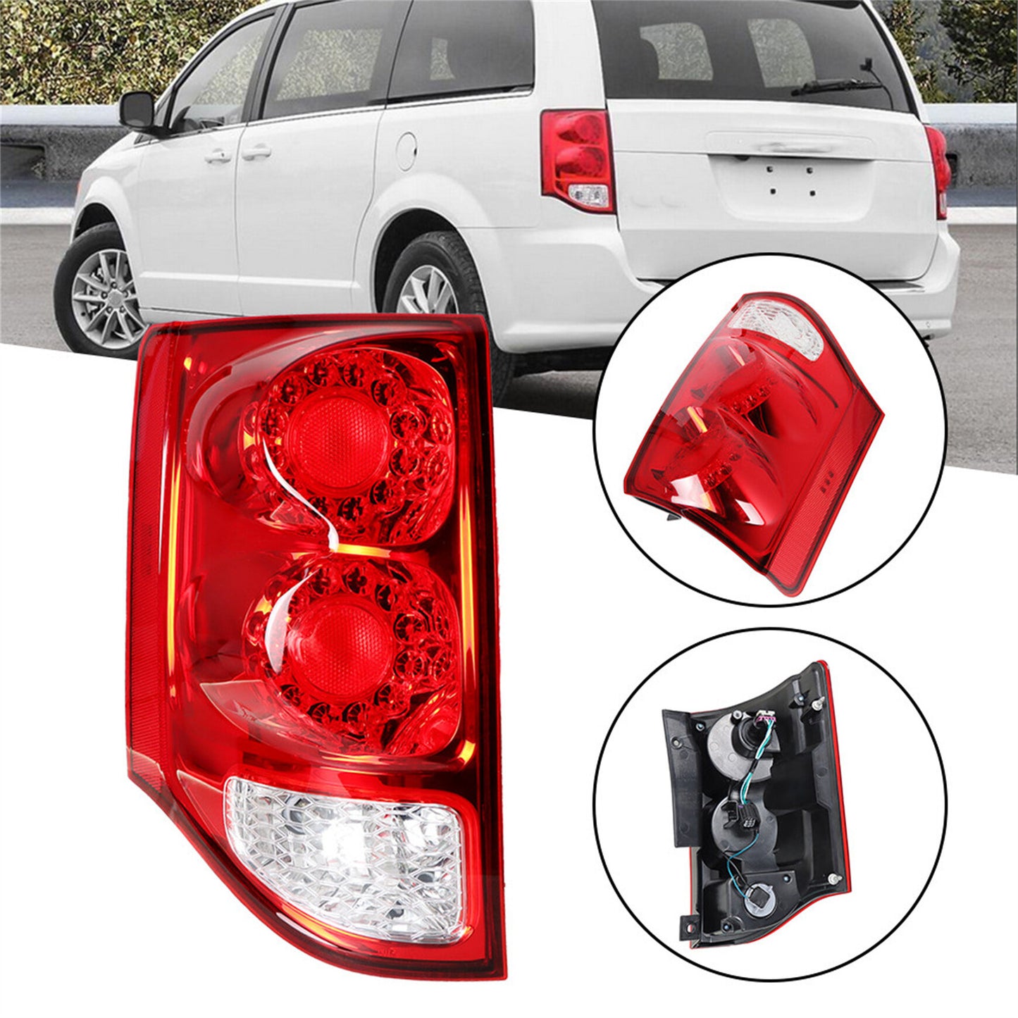 LABLT Tail Light Assembly Replacement for 2011-2020 Grand Caravan LED Rear Brake Lamp Assembly Left Driver Side Taillights