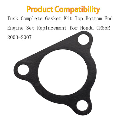 LABLT Gasket Kit Top and Bottom End Gaskets Kit Replacement for Honda CR85R 03-07