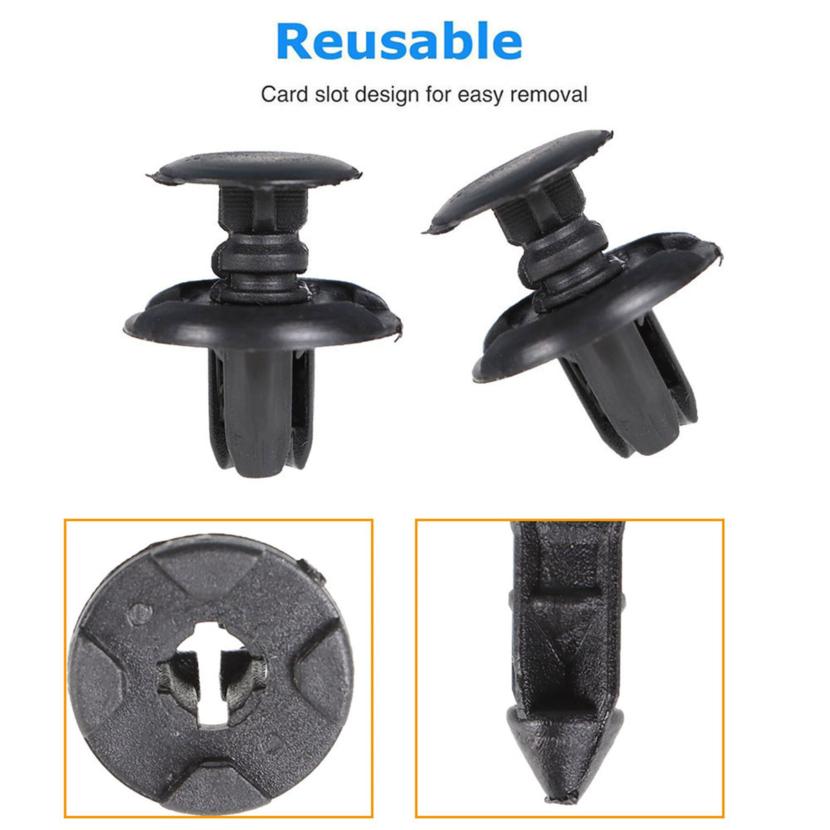 Uxcell 30-Pack 8mm Hole Retainer Clips – Plastic Push-Type Drive Rivets For Nissan Bumper, Fender, Mud Flaps & Wheel Liners