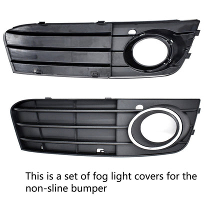 Pair Front Bumper Fog Light Grilles Grill Cover Replacement for Audi A4 B8 A4L 2009 2010 2011 2012 8KD 807 681 01C /8KD 807 682 01C