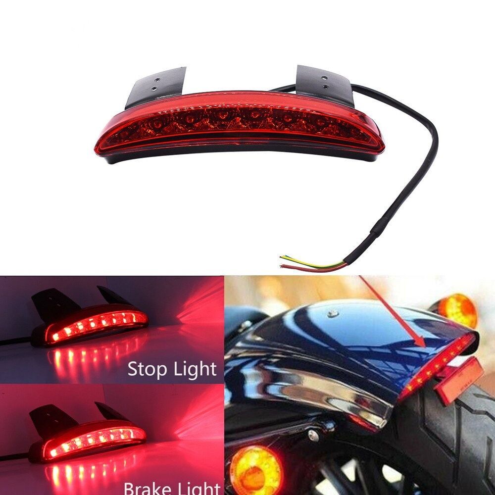 Motorcycle Chopped Rear Fender Edge LED Brake License Plate Tail Light Stop Running Light Turn Signal Lamp Replacement for Sportster 1200 883