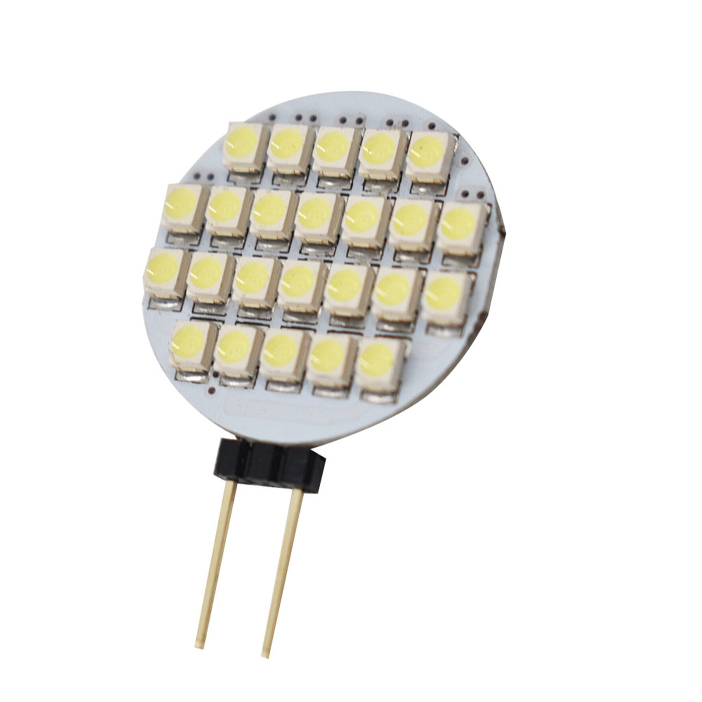 20 PCS Pure White G4 Base 3528 24-SMD Disc Shape Side Pin LED DC 12V for Home Reading Auto Car RV Camper Marine Boat Crystal Light Bulbs