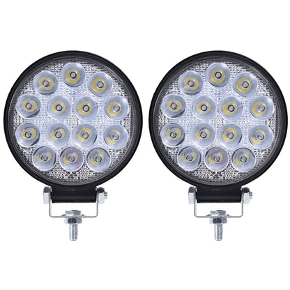 2PCS 42W Led Work Light Led Light Bar Flood Round Lights Off-Road Lights Led Lights Fit for Trucks Off-Road Vehicle ATV SUV UTV 4WD Jeep Boat Tractor/Spot