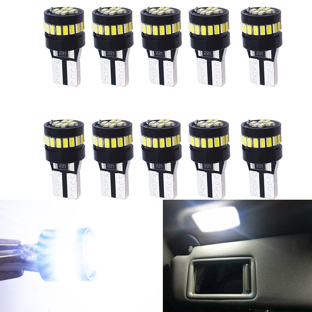 LABLT 10x Super Bright Canbus T10 194 168 LED Light Bulb 6000k Xenon White w5w 2825194 168 158 24SMD 2825