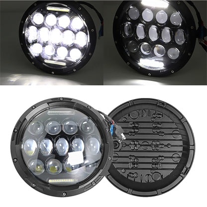 LABLT Headlamps for 7 Inch Round LED Headlights 75W Headlamp with Daytime Running Light DRL High Low Beam Replacement for Wrangler JK TJ LJ Motorcycle with H4 H13 Adapter 2PCS