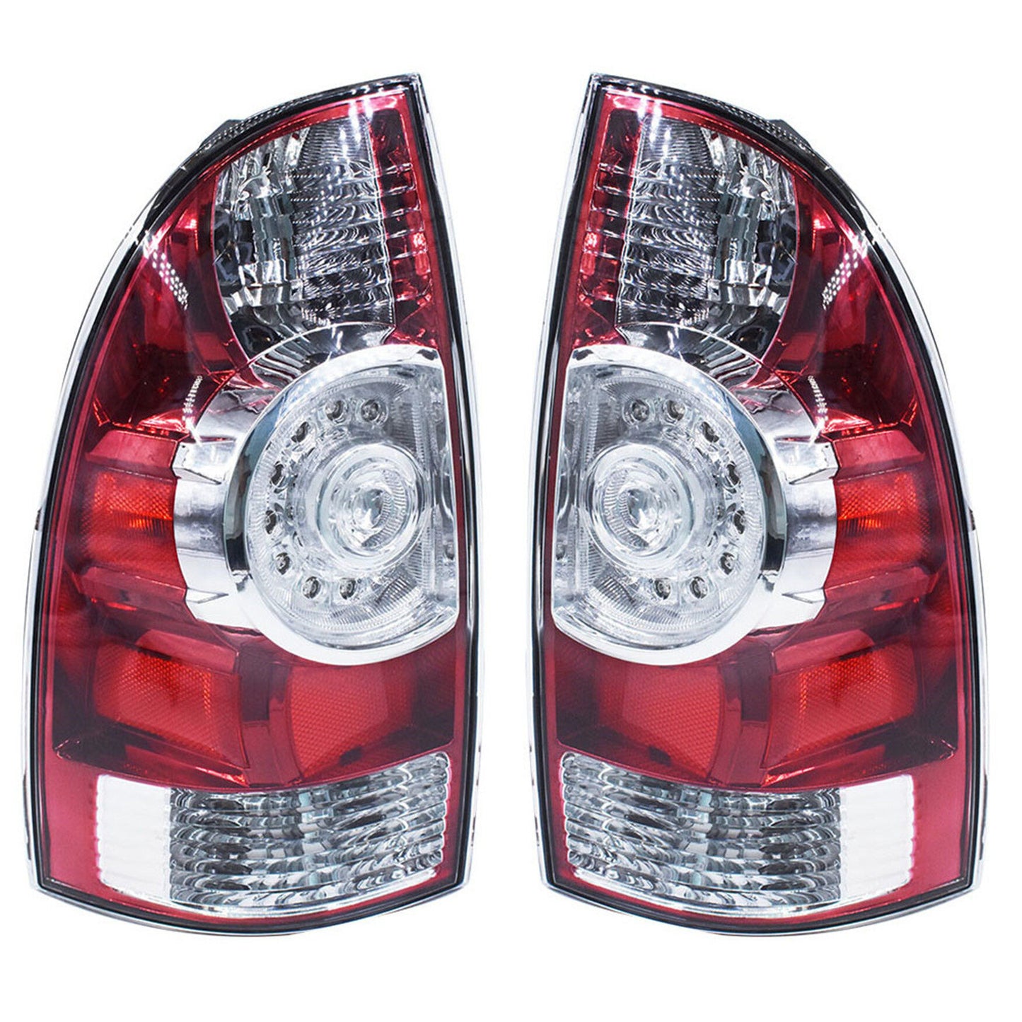 Tail Light Replacement for 2005-2015 Toyota Tacoma Base X-Runner Red Clear LED Rear Tail Brake Lights