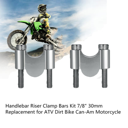 LABLT 7/8 Universal Motorcycle Handlebar Riser Clamp Bars Kit 30mm Replacement for Suzuki Kawasaki Honda Yamaha ATV Dirt Bike Sport Street Off-Road Motorcycle
