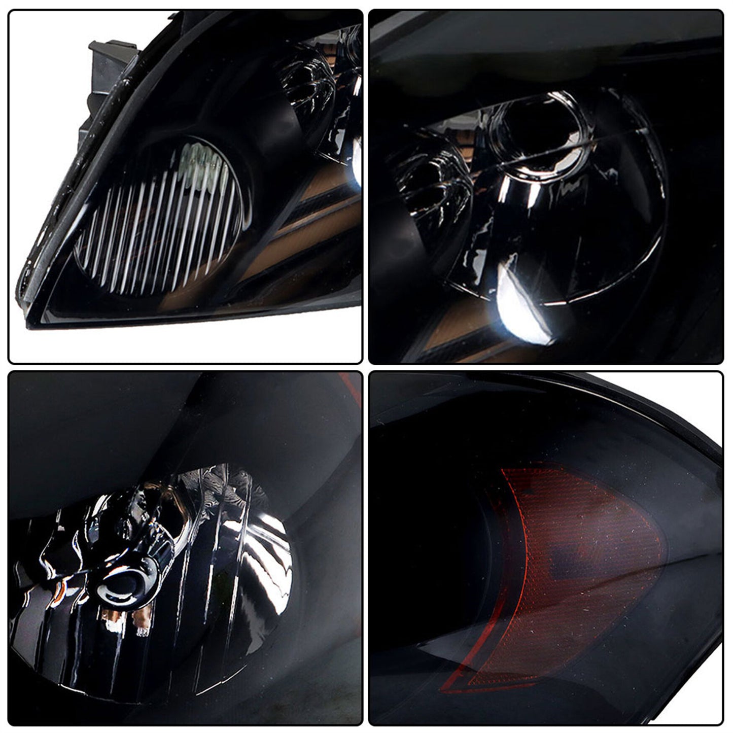 LABLT Headlights Assembly Replacement for 2006-2013 Impala, 2006 2007 Monte Carlo Black Housing Clear Lens Amber Reflector Left and Right Side