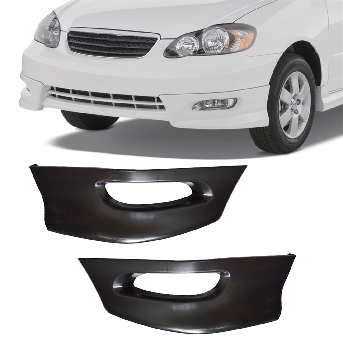 LABLT Front Bumper Lips Spoiler Chin Splitter Wrap Angle Body Kit Replacement for Toyota Corolla 2005-2008