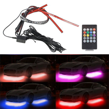 LABLT 4PCS Led RGB Music Atmosphere Strip Light Car Interior LED Strip Replacement for Automobile Truck SUV Pickup