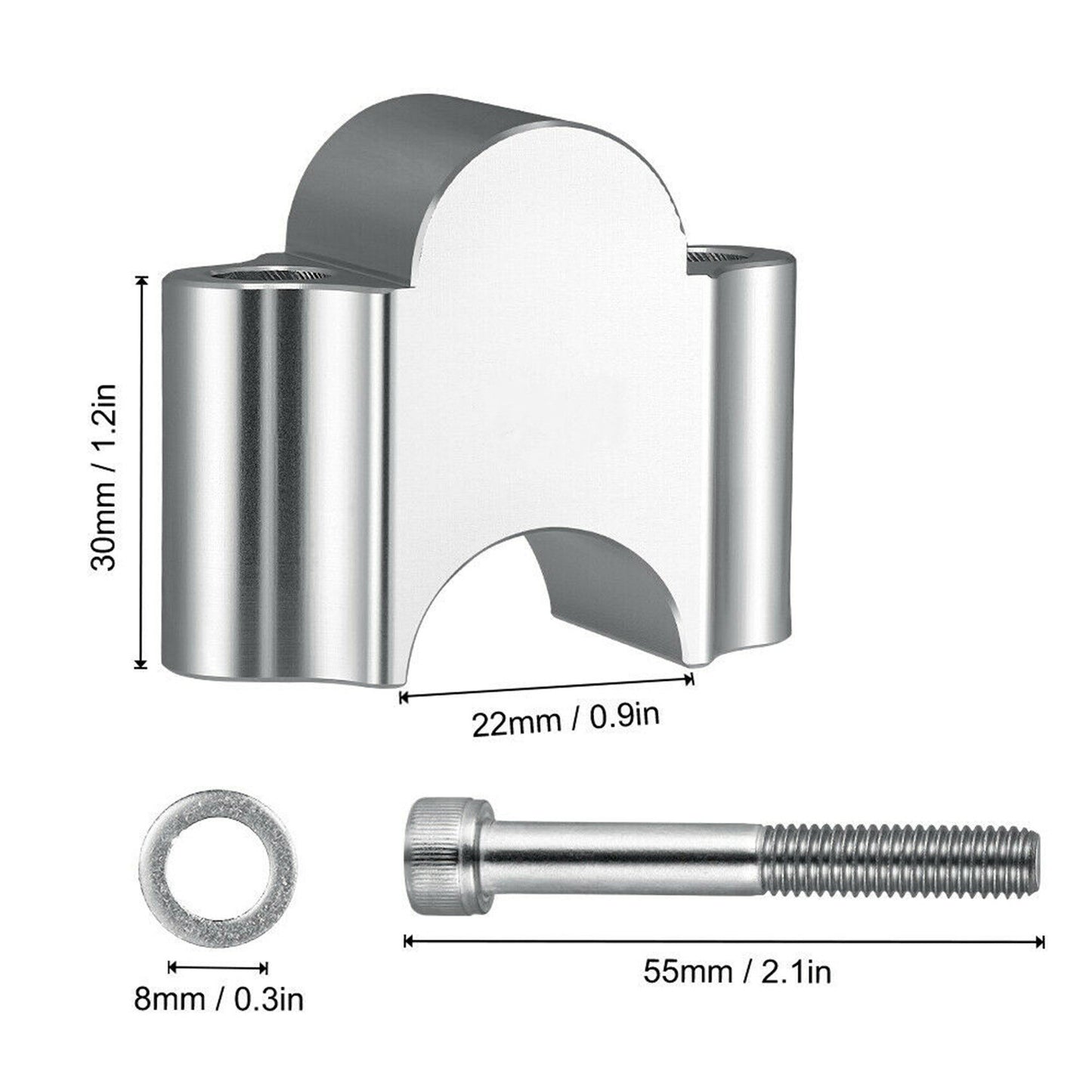 LABLT 7/8 Universal Motorcycle Handlebar Riser Clamp Bars Kit 30mm Replacement for Suzuki Kawasaki Honda Yamaha ATV Dirt Bike Sport Street Off-Road Motorcycle