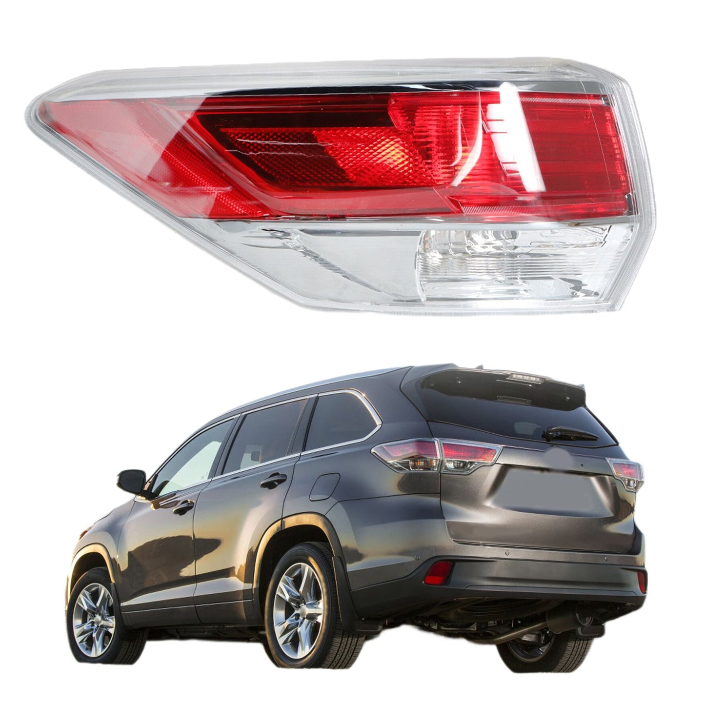 LABLT Tail Light Rear Brake Light Replacement for Toyota Highlander Right Outside Passenger Side 2014 2015 2016 815500E100 TO2805120 Taillight