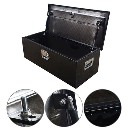 LABLT 30 Inch Aluminum Trailer Tongue Tool Box Trailer Tongue Box Chest Box Replacement for Pickup Truck ATV Underbody RV Storage Box Organizer w/Lock & Keys Black