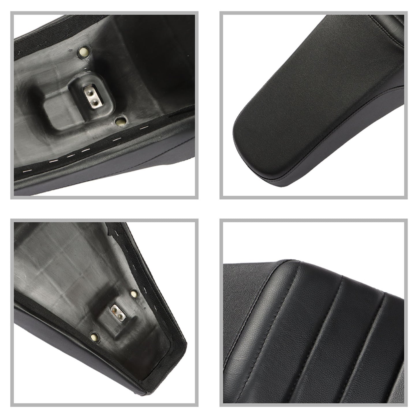 LABLT Motorcycle Driver & Passenger Cushion Two-Up Seat Replacement for Yamaha 950 XV950 XVS950 Bolt 2014-2020 Black