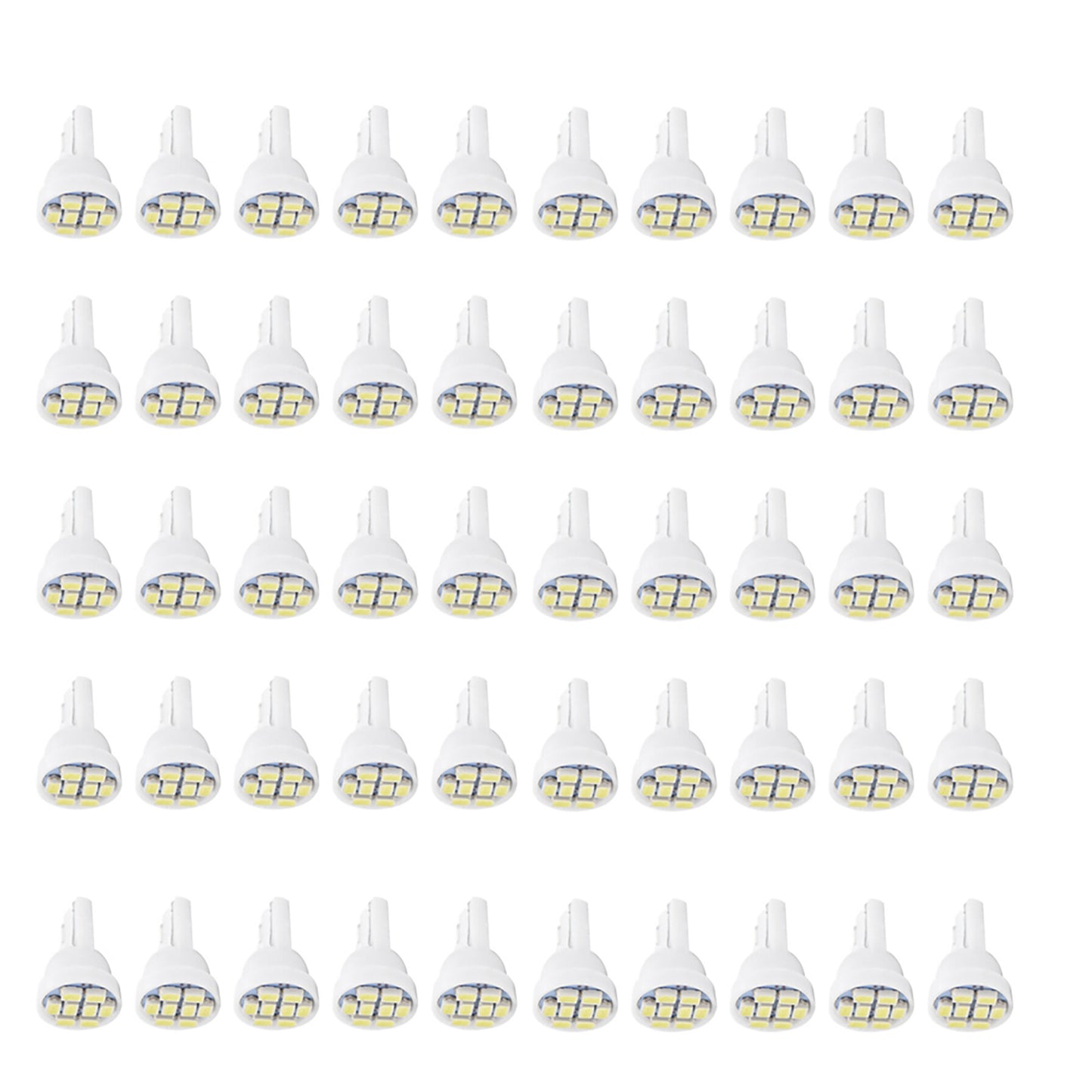 50 PCS T10 8-SMD Cool White Wedge Interior LED Light Bulb W5W 192 194 158 168 2825