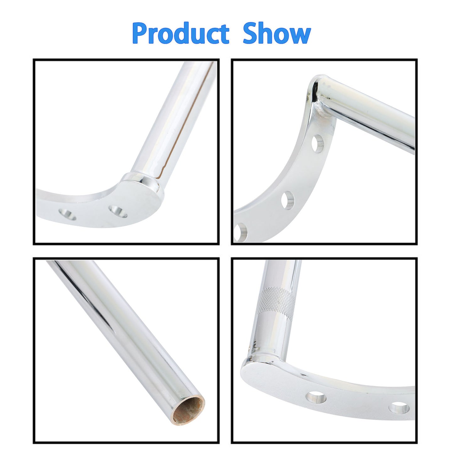 LABLT Motorcycle 1 Z-Bar Handlebars Drag Bars Length 660mm Diameter 25mm Hand Bars Universal Replacement for Suzuki Kawasaki Honda Yamaha Touring Dyna Softail Chrome