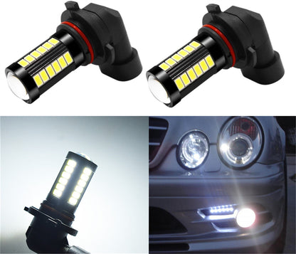 H10 9140 9145 LED Fog Light Bulbs DRL 2800 Lumens 5730 33-SMD Super Bright 6000K Xenon White