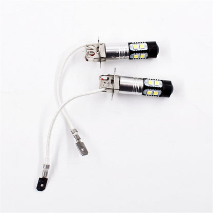 H3 LED Fog Lights Bulbs Extremely Bright H3 LED Bulbs 6000K Xenon White LED H3 Bulb High Power 50W H3 12V LED Bulbs for Fog Light Lamps Replacement for Cars, Trucks, Motorcycles Pack of 2