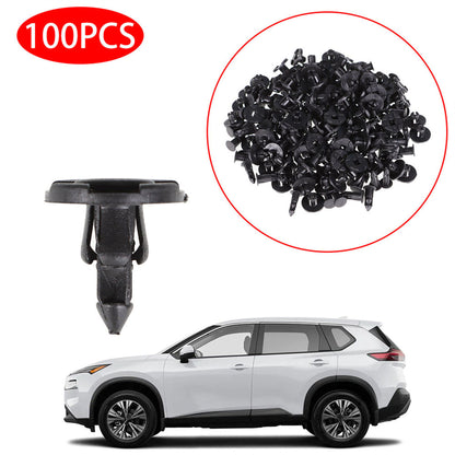 100 pcs Plastic Rivet Fastener Mud Flaps Bumper Fender Push Clips 8mm fit for Nissan