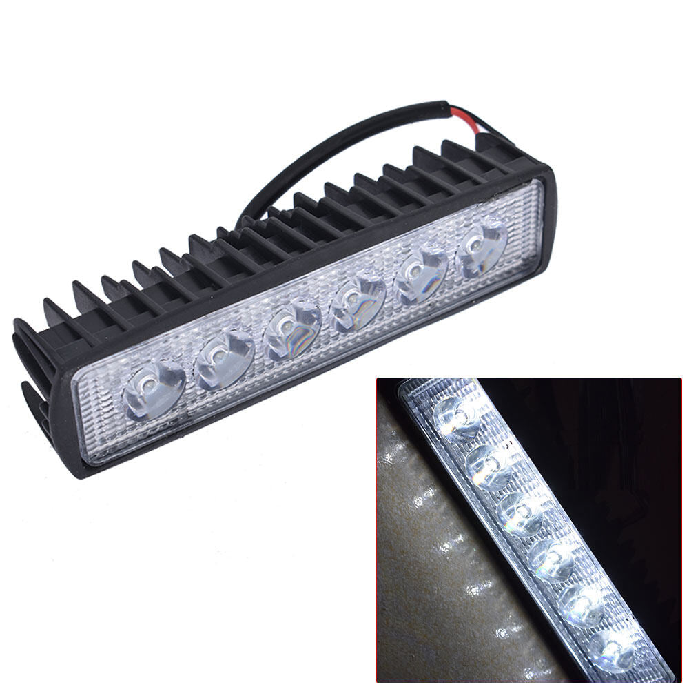 2 Pieces 18W 6 inch Flood LED Light Bar Off Road Lighting Fit for SUV UTV ATV Motocycle Truck Boat