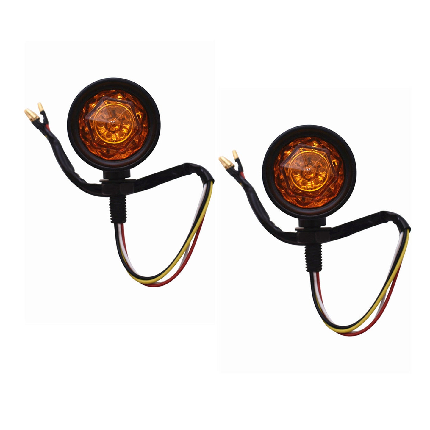 LABLT Diamond Lens Motorcycle LED Turn Signals Brake Running Tail Light Replacement for Dyna Road King Amber 12V