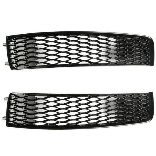 L+ R Driver Side And Passenger Side Front Bumper Fog Light Grille Cover Honeycomb Replacement for AUDI 2010-2015 Q7 S-Line 4L0807697B, 4L0807698B(Color : Black)