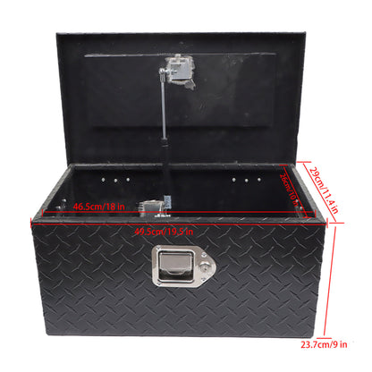 LABLT 20 Inch Black Aluminum Diamond Plate Tool Box Organizer With Lock Key