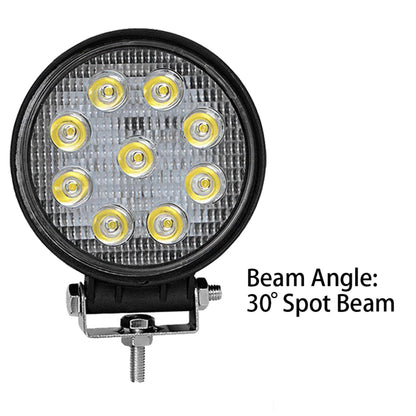 10-Piece 4" 27W Round LED Work Lights Pod Spot Beam Offroad Fog Driving Light 12V Fit for Off Road Vehicles SUV Trucks UTE ATV Engineering Vehicles