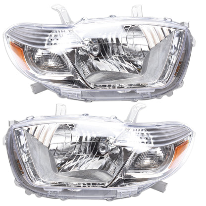 Headlight Replacement Headlamp Pair Replacement for Toyota Highlander 2008-2010