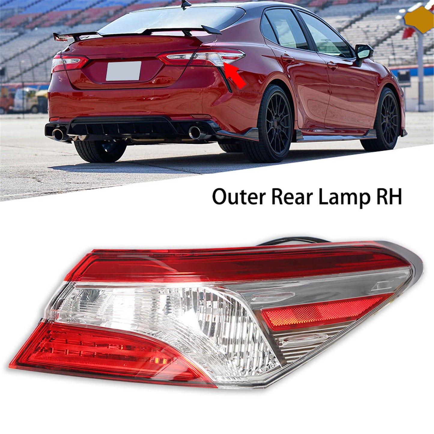 LABLT Tail Lights Cover Brake Lamp Car Parts Replacement for 2018 2019 2020 Toyota Camry 8155006720 Taillights Right Side