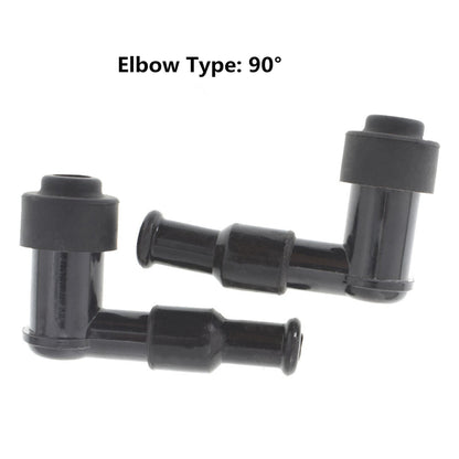 LABLT 2Pcs Motorcycle Spark Plug Cap Boot ATV Cover Resistor 90 Degree Spark Plug Cap