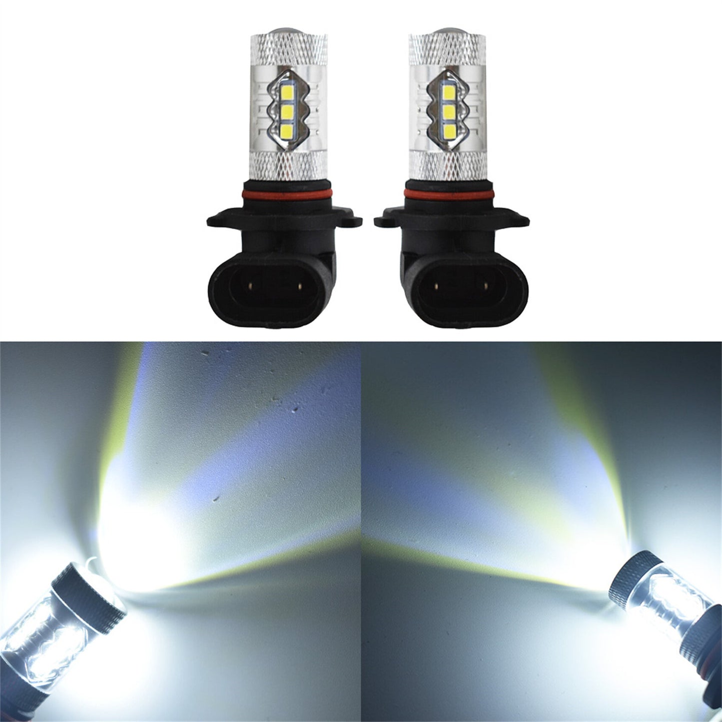 2 x H10 9145 LED Fog Lights Bulbs 80W Extremely Bright 6000K White Fog Light Lamp Bulb Driving Projector DRL Bulbs for 2003 2004 2005 2006 Chevrolet Silverado