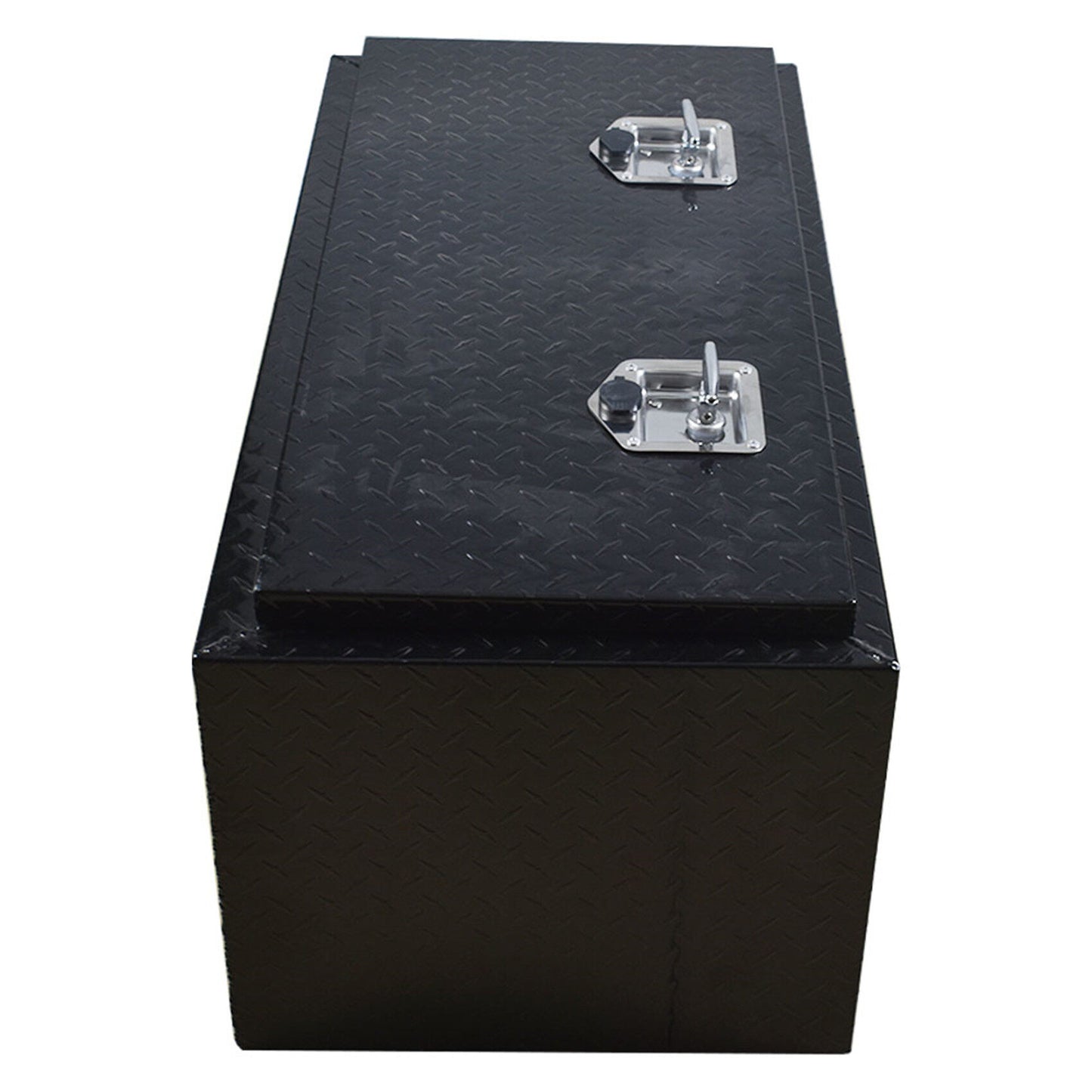 LABLT 36 Inch Aluminum Diamond Plate Tool Box Pickup Truck Underbody Trailer Under Bed Storage With Lock Key Black