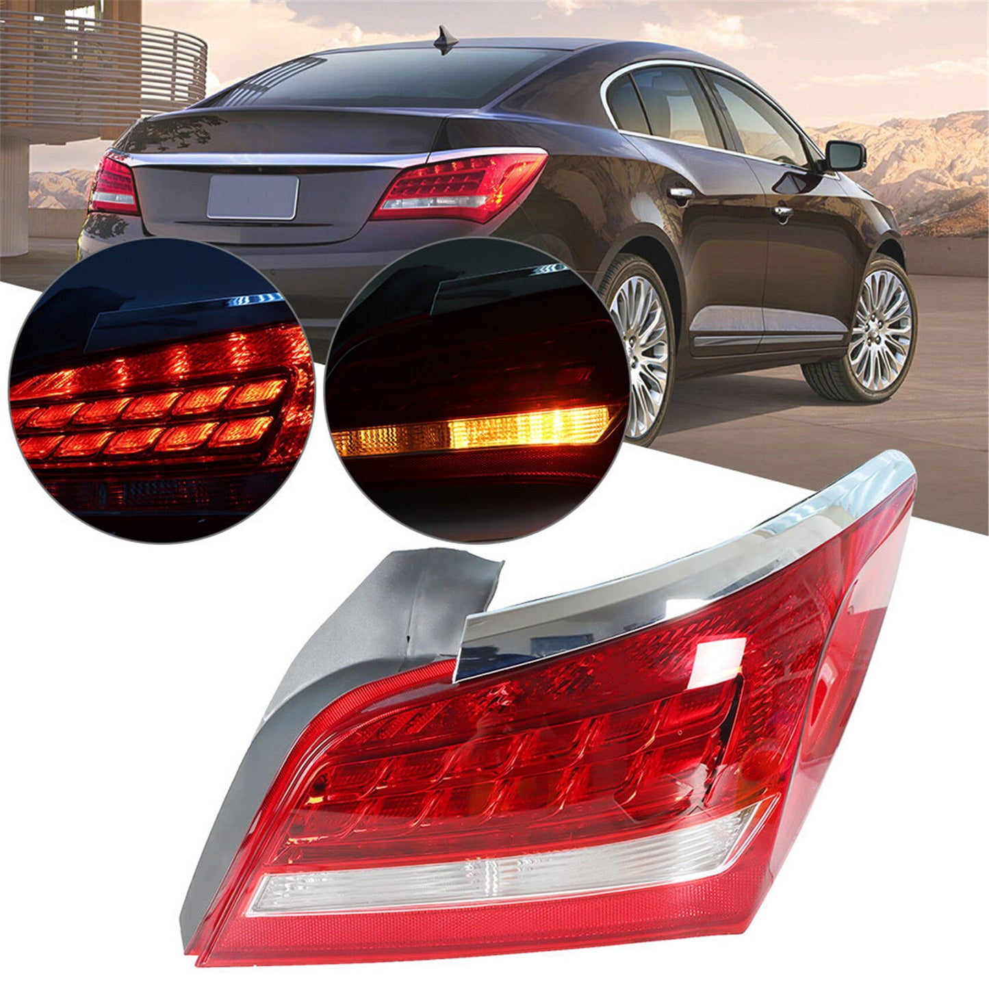 LABLT Rear Brake Light Tail Light Assembly Replacement for 2014 2015 2016 Buick LaCrosse GM2801263 9011017 Right Side LED Turn Singal Light Brake Bulbs