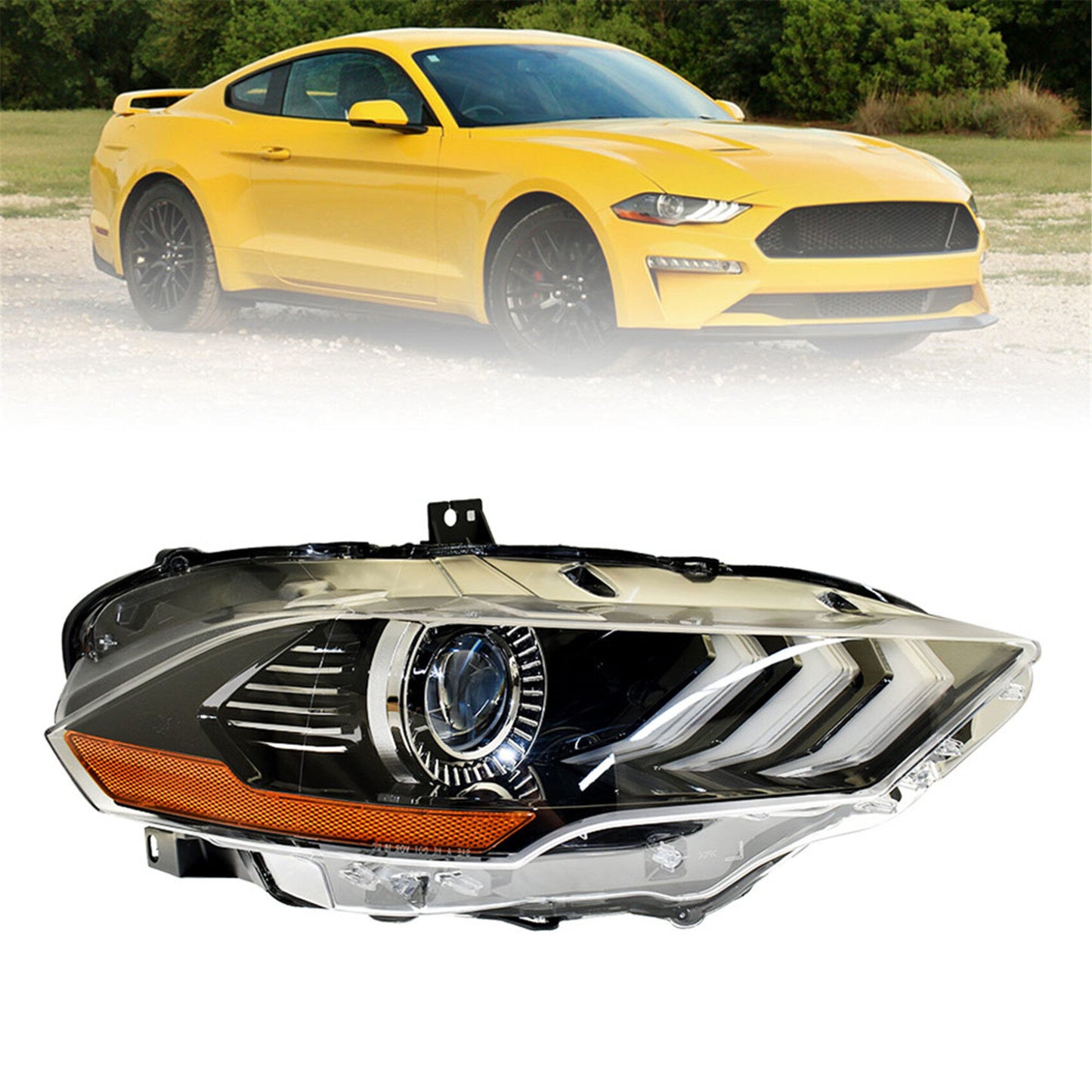 LABLT Headlights Front Head Lamps Replacement for 2018-2020 Mustang Headlight Assembly Projector Right Passenger Side