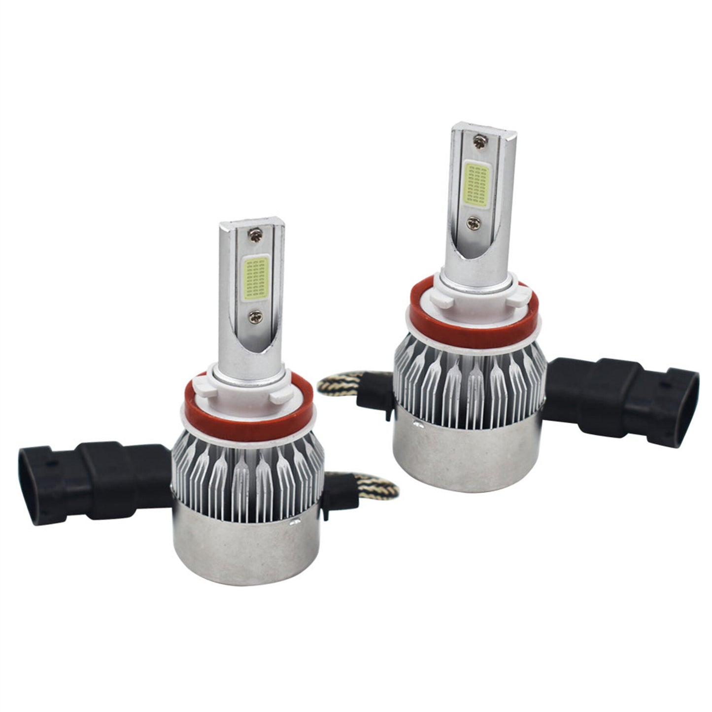 2 Pcs New H8 H9 H11 H16 8000K Ice Blue COB LED Headlight Bulbs High Low Beam Fog Light DRL Bulbs Kit