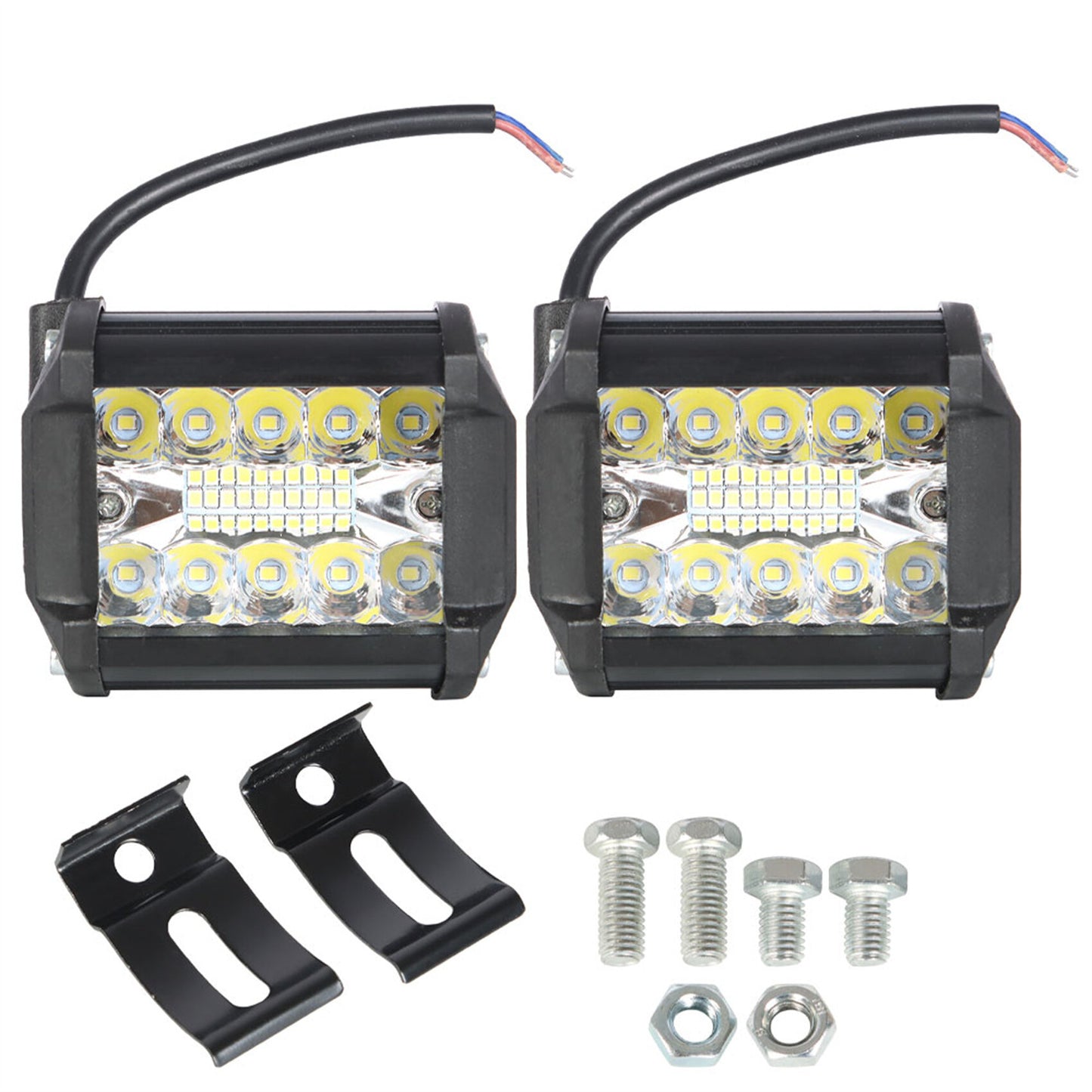 LABLT 2Pcs 580w 4-inch Combined LED Work Light Spot Replacement for Truck SUV ATV Boat Pickup