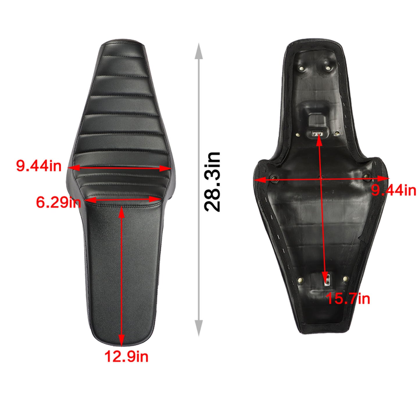 LABLT Motorcycle Driver & Passenger Cushion Two-Up Seat Replacement for Yamaha 950 XV950 XVS950 Bolt 2014-2020 Black