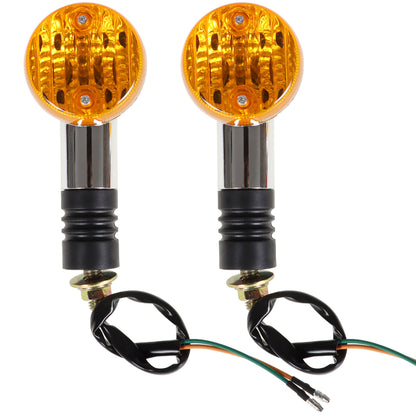 LABLT 2 Pcs Front Rear Turn Signal Blinker Indicator Light Fit for Motorcycle Amber Chrome