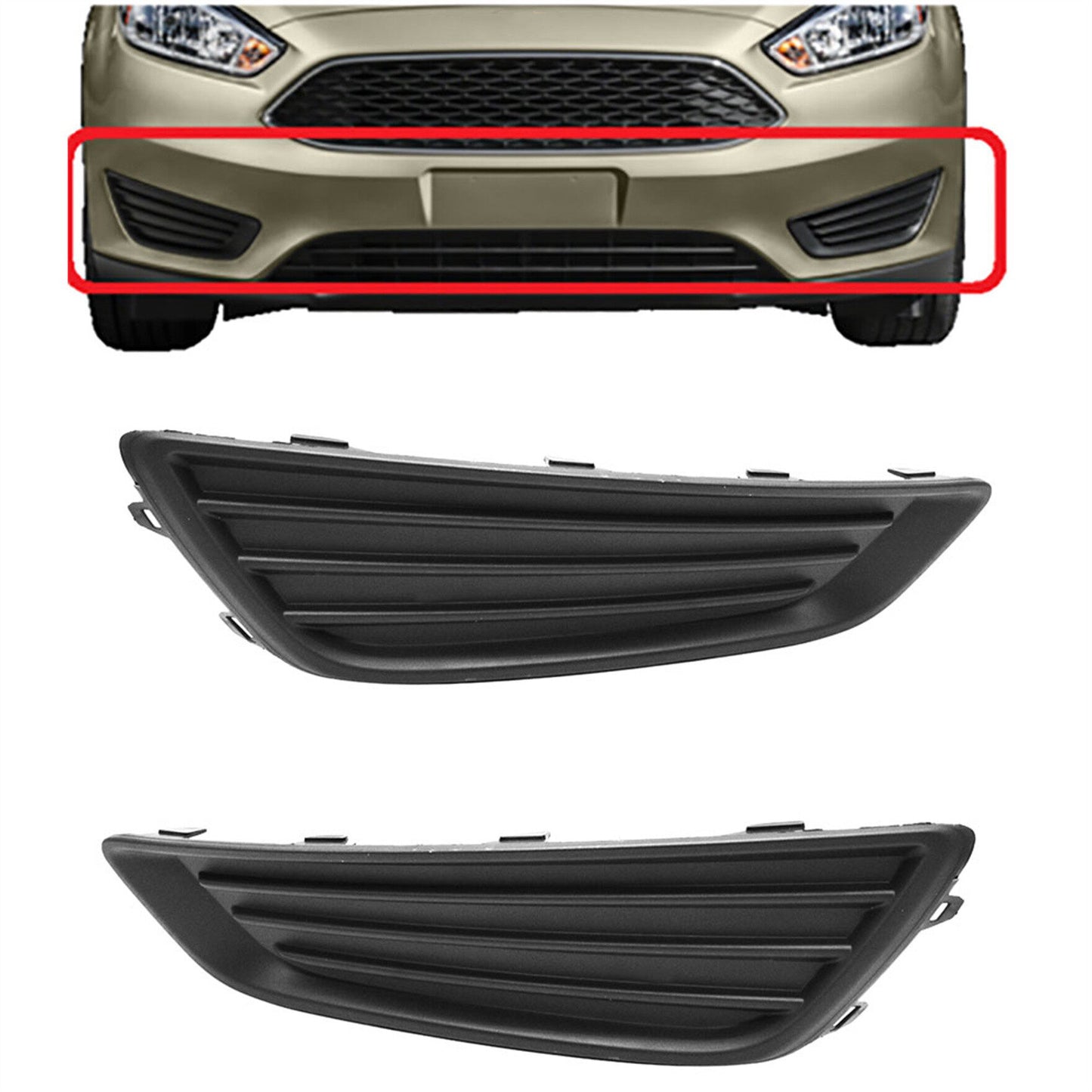 Front Lower Fog Light Grille Replacement for Ford Fiesta 2013-2016 End Cover