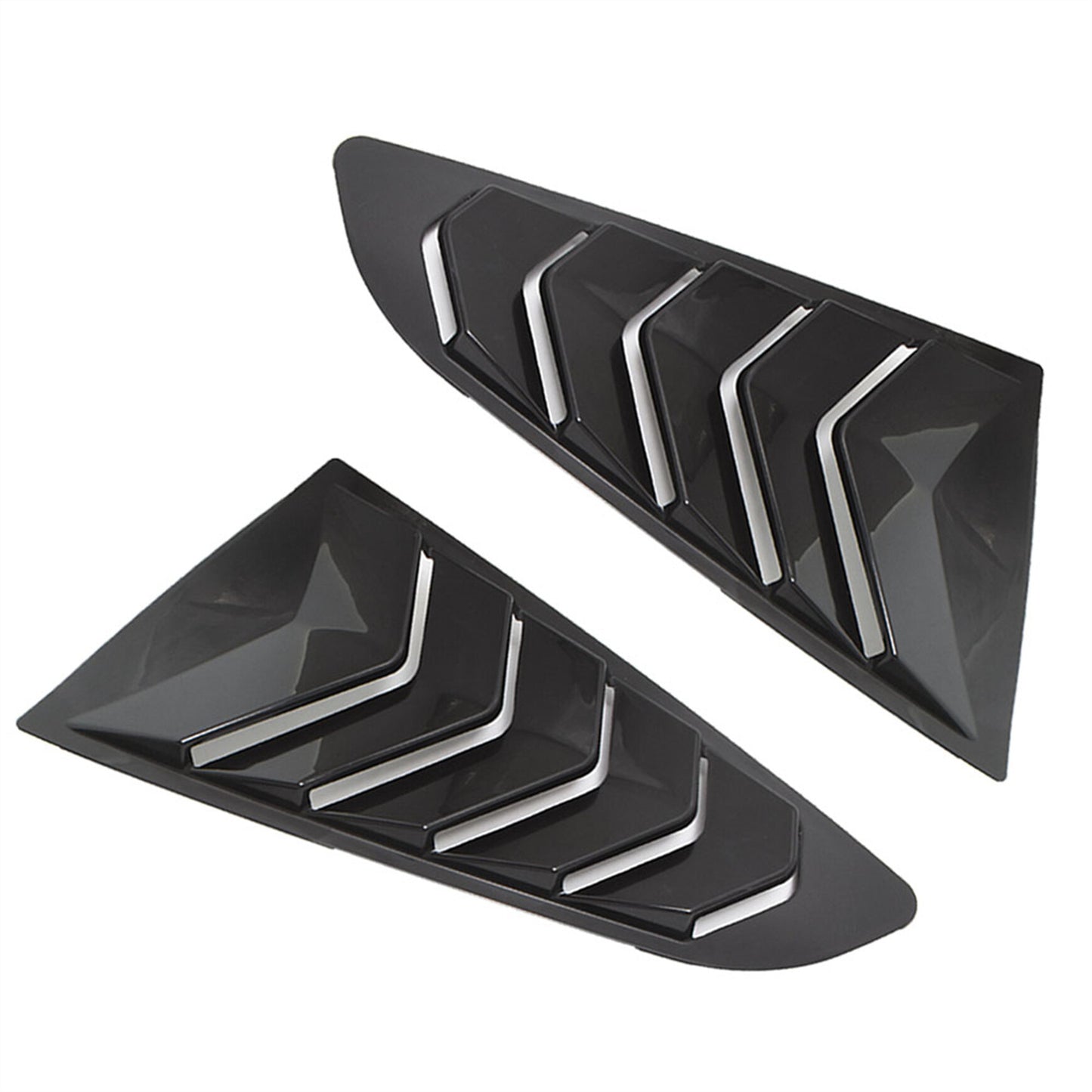 LABLT 2Pcs 1/4 Side Black Window Louvers Sun Shade Shield Replacement for Ford Mustang 2015-2020