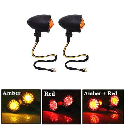 LABLT Diamond Lens Motorcycle LED Turn Signals Brake Running Tail Light Replacement for Dyna Road King Amber 12V