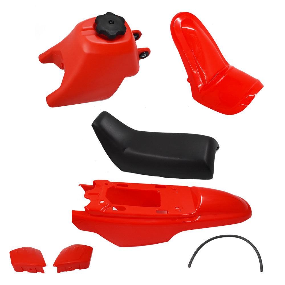 LABLT Motorcycle Complete Fairing Plastic Kit w/Seat Front Fender Rear Fender Gas Tank Body Assembly Replacement for Yamaha PW50 PY50 PW 50 PY 50 All Years Red