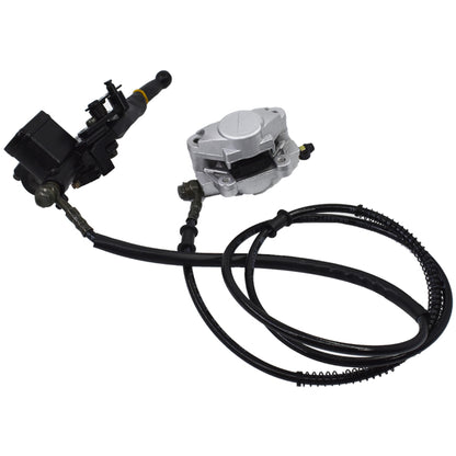 LABLT Motorcycle Hydraulic Rear Disc Brake Caliper Master Cylinder System w/ Pad Replacement for 150cc 250cc Quad Dirt Bike ATV